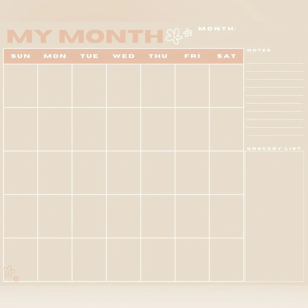 Fridge calendar size 14x12 comes with magnets